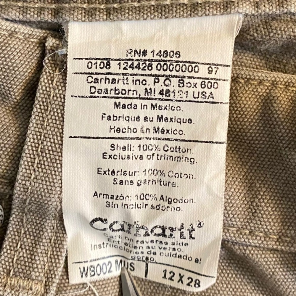 Carhartt Workwear Pants Tan Canvas Straight Leg‎ Utility Women's Size 12x28 - Picture 7 of 8